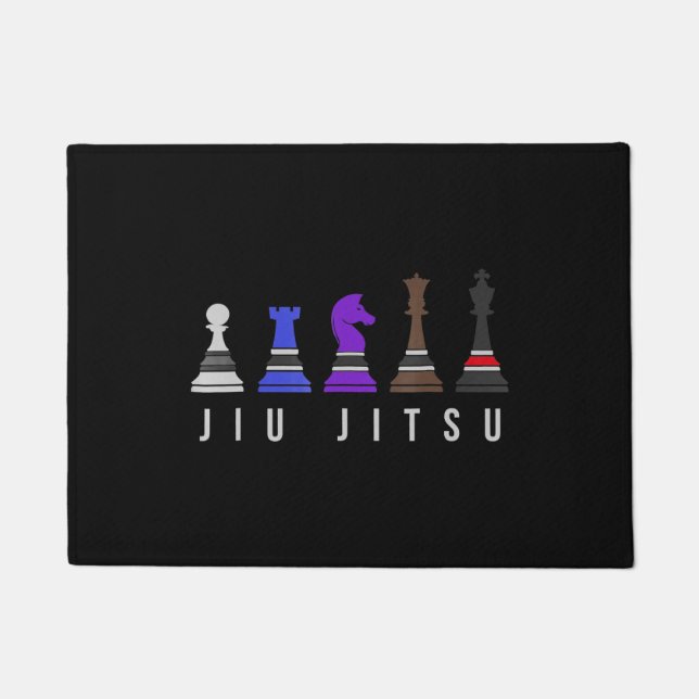 Tapete jiu Jitsu    treinando xadrez, presente com texto. (Frente)