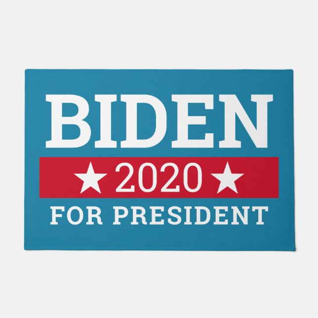 Tapete Joe Biden 2020 para Presidente - Teal Blue Red Sta (Frente)