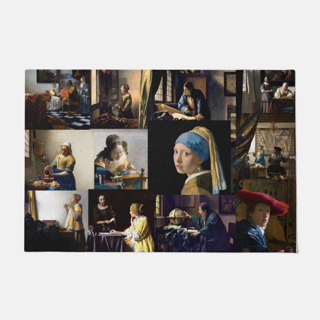 Tapete Johannes Vermeer - Patchwork de obras-primas (Frente)