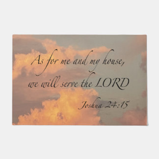 Tapete Joshua 24:15 Para mim e... Porta Mat