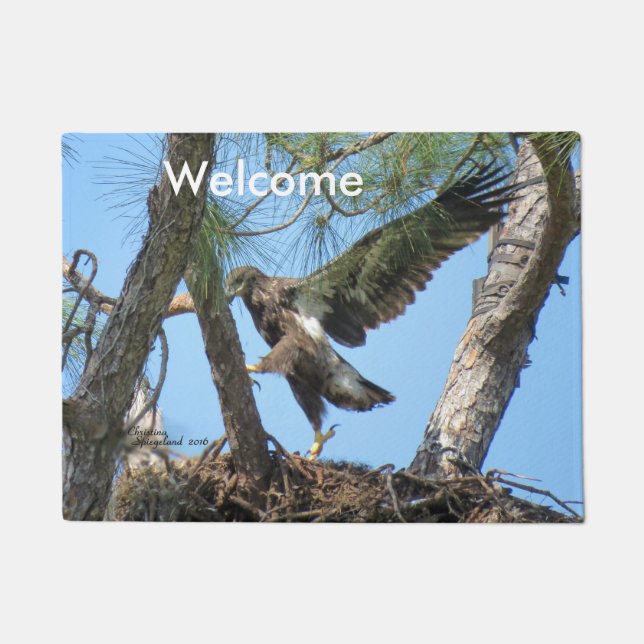 Tapete Jovem Águia pronto para voar Spiegeland Doormat (Frente)