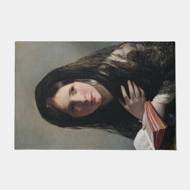 Tapete Jovem Mulher Perdida nos Sonhos (Lendo um Livro) (Frente)