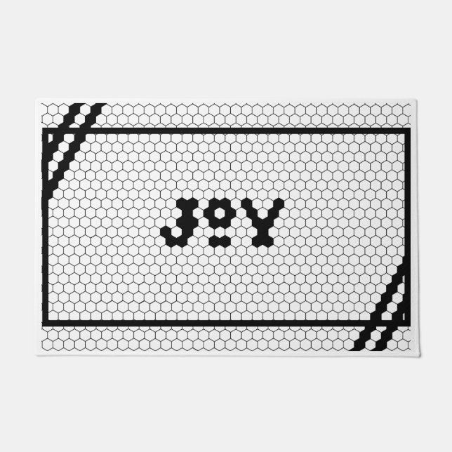 Tapete Joy Black and White Hex Azulejo (Frente)