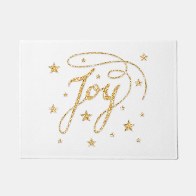 Tapete JOY Text Faux Dourado Glitter Olha Natal (Frente)