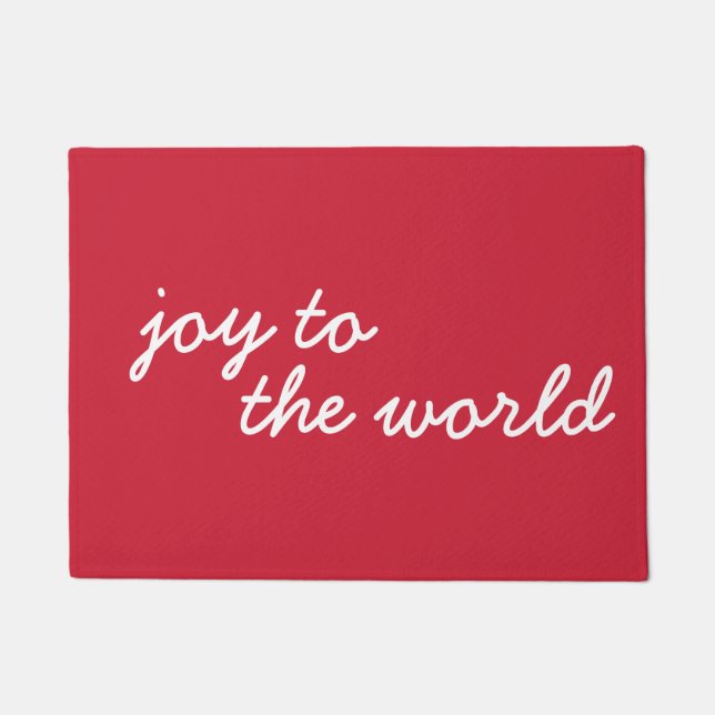 Tapete Joy To World Christmas Simple Script Red (Frente)