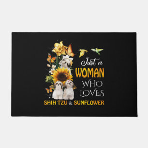 Tapete Just A Woman Who Loves Shih tzu & Sunflower