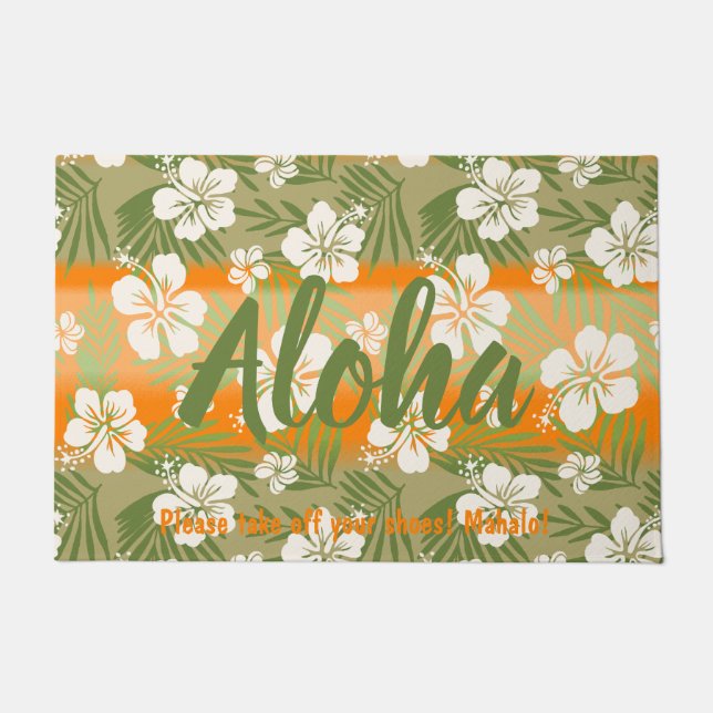 Tapete Kalani Tie Dye Blend Tropical Hibiscus - Laranja (Frente)