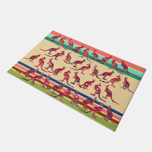 Tapete Kangaroos & Stripes Patterno + suas ideias (Inclinado)
