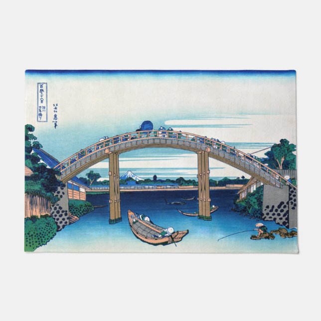 Tapete Katsushika Hokusai - Sob Ponte Mannen, Fukagawa (Frente)