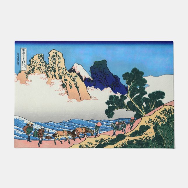 Tapete Katsushika Hokusai - Trás de Fuji, Rio Minobu (Frente)