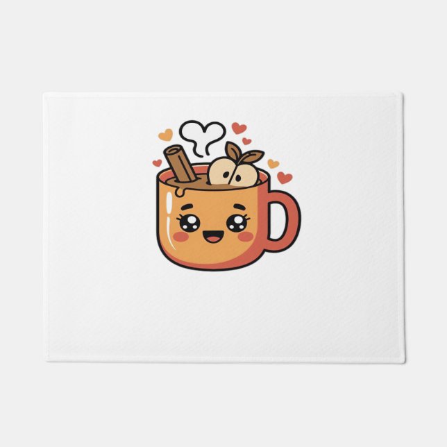 Tapete kawaii outono chá Clássico T-Shirt (Frente)