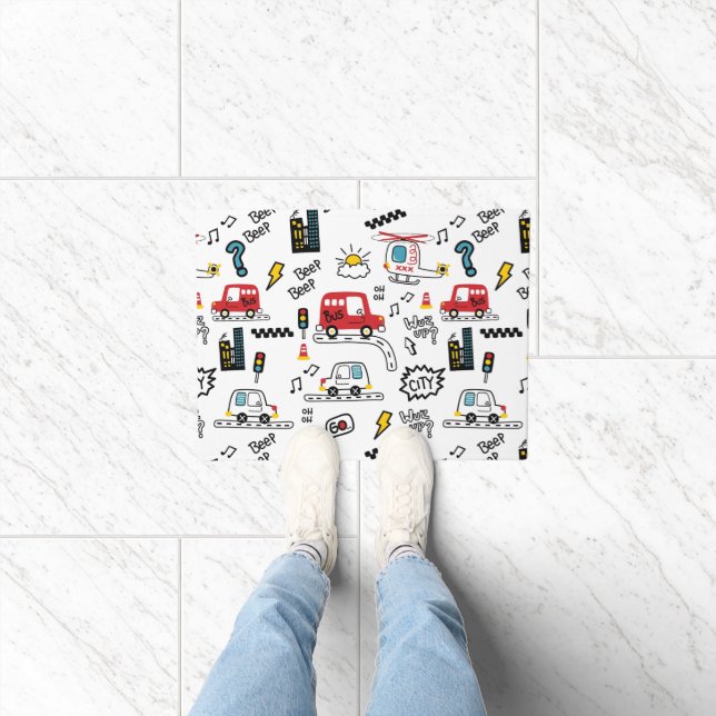 Tapete Kids Playful Transport Pattern  (Interior)