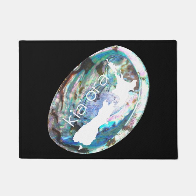 TAPETE KIWI NOVA ZELÂNDIA MAPA PAUA SHELL KIA ORA (Frente)