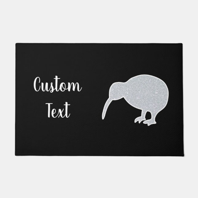 Tapete Kiwi NZ do Glitter Sparkle com Texto Personalizado (Frente)