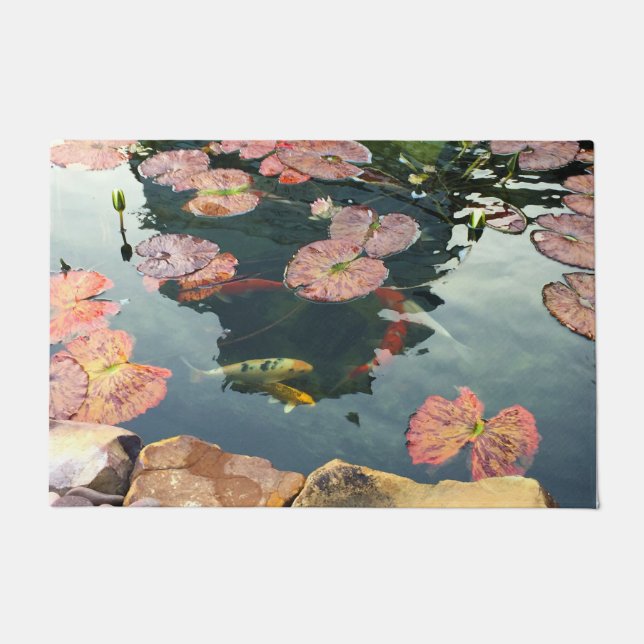 Tapete Koi e Waterlily Pads Door Mat (Frente)