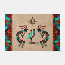 Tapete Kokopelli E Cactus Bem-Vindo