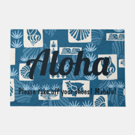 Tapete Kua Bay Havaiana Conchas Submarinas Aloha Indigo