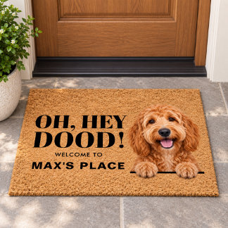 Tapete Labradoodle Personalizado Oh Hey Dood Bem-vindo