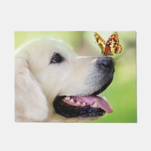 Tapete Labrador E Travesseiro decorativo De Borboleta