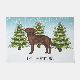 Tapete Labrador Retriever Chocolate Personalizado Natal A