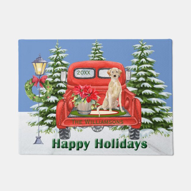 Tapete Labrador Retriever Red Vintage Família Truck (Frente)