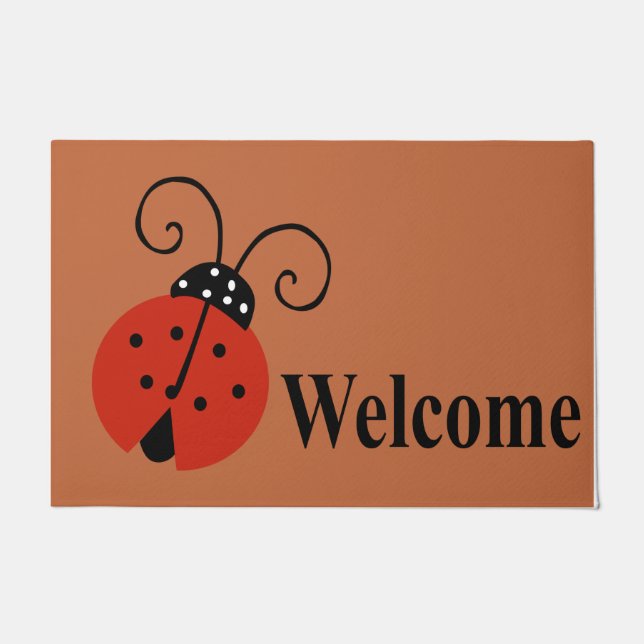 Tapete Lady Bug Doormat, Bela-vinda Mat, Aquecimento Domé (Frente)