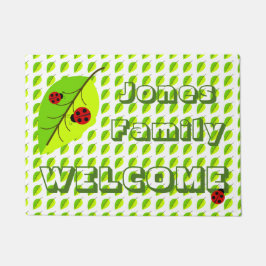 Tapete Ladybug e porta personalizada folha