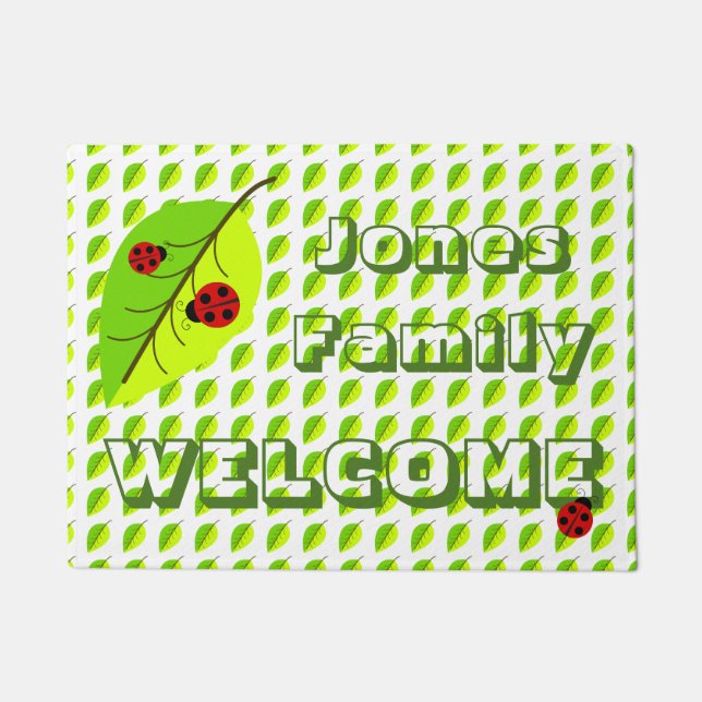 Tapete Ladybug e porta personalizada folha (Frente)