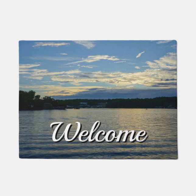 Tapete Lago De Ozarks Blue Sunset Welcome Doormat (Frente)