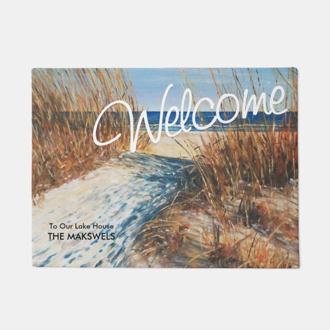 Tapete Lago House Beach Sand Dunes Welcome Mat (Frente)