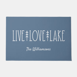Tapete Lago House Cote Pine Tree Personalizado Azul