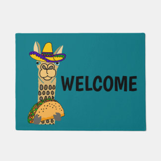 Tapete Lama engraçado que come desenhos animados do Taco