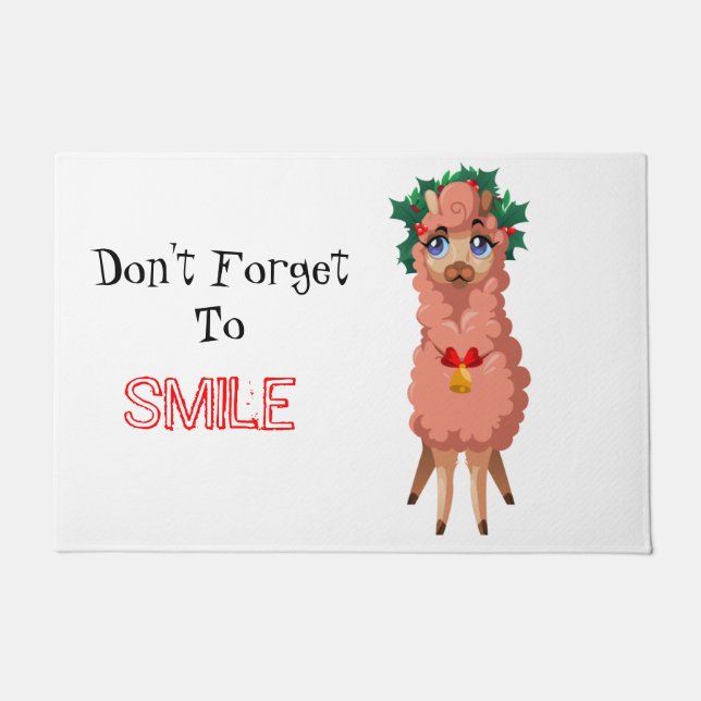 Tapete lama no Natal Doormat (Frente)