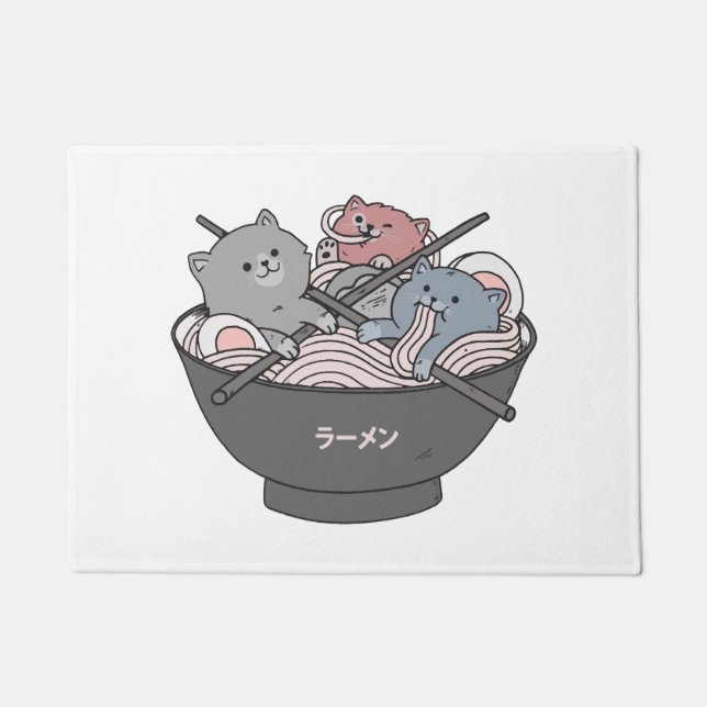Tapete Lamen Kawaii de Gato (Frente)