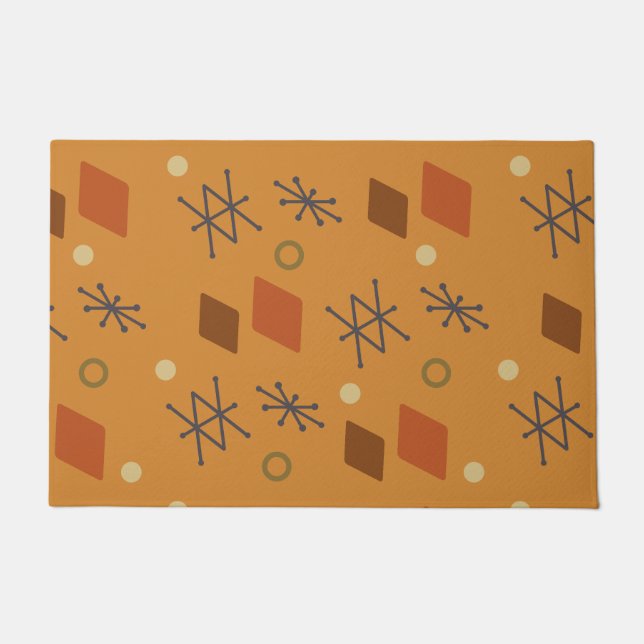 Tapete Laranja Abstrato geométrica de 1950 (Frente)