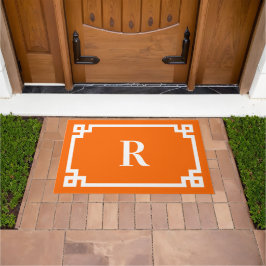 Tapete Laranja Brilhante e Grego Branco - Monograma de Li