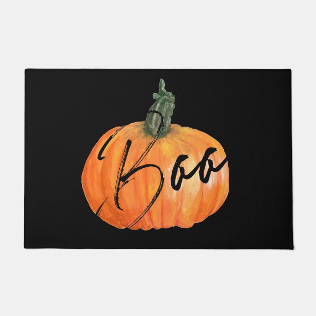 Tapete Laranja Laranja Laranja Boo Pumpkin Preto Foguete (Frente)