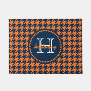 Tapete Laranja & marinho Houndstooth