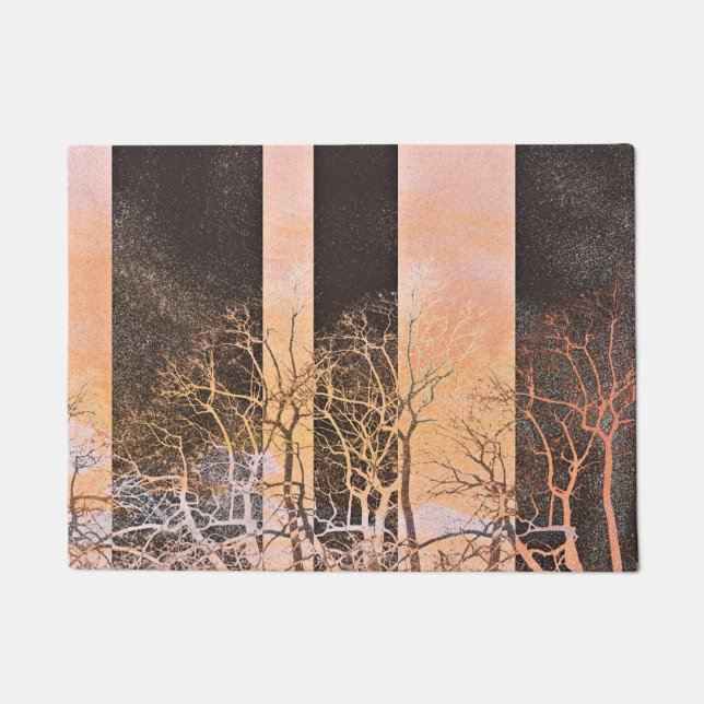 Tapete Laranjeiras negras ramificam arte digital (Frente)