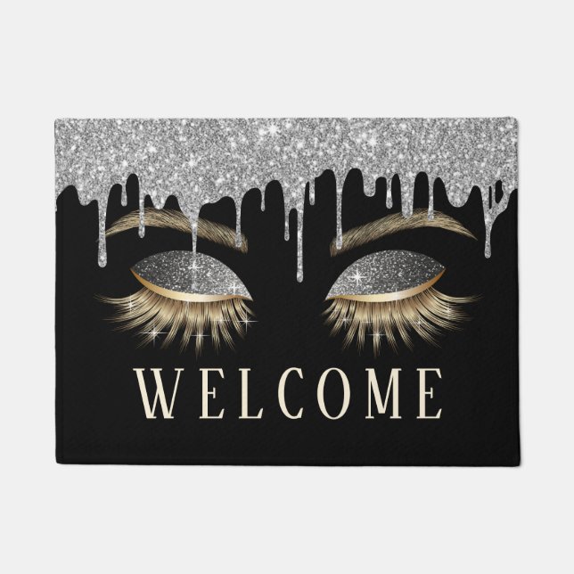 Tapete Lashes Beauty Salon Silver Drivers Black Welcome (Frente)