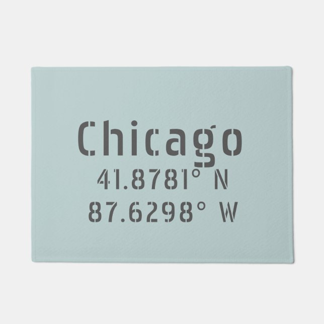 Tapete Latitude Longitude de Chicago (Frente)