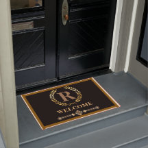 Laurel Wreath Personalizada Mat de Porta Inicial