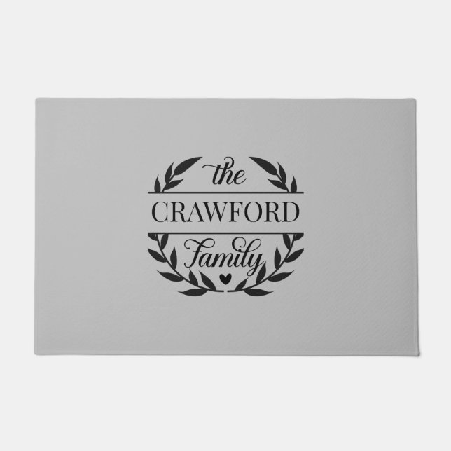 Tapete Laurel Wreath Personalizado Mat de Porta (Frente)