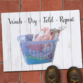 Tapete Lavagem Colorida Em Pincéis De Cesto Azul