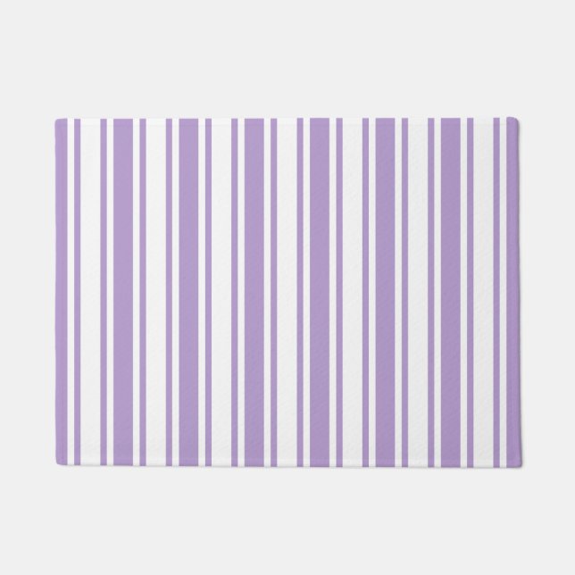 Tapete Lavanda, púrpura e tiras de doces brancos (Frente)