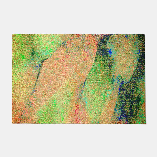 Tapete Leather style wrinkled and orange green worn paint (Frente)