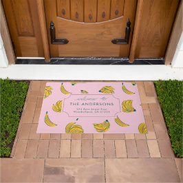 Tapete Legal ilustrações de bananas em endereço rosa