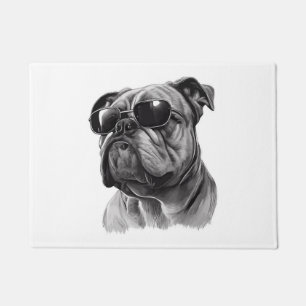 Tapete Legal Inglês Buldogue Vestindo óculos escuros