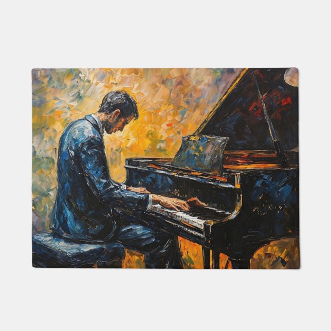 Tapete Leitor de Piano - Pintura de Óleo (Frente)