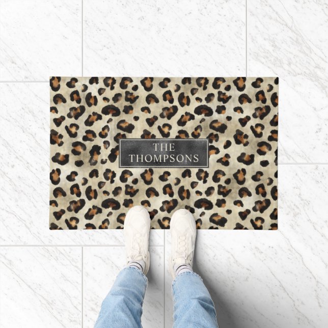Tapete Leopard Animal Print With Black Faux Foil And Name (Interior)